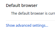 Screenshot showing the link 'Show advanced settings...'